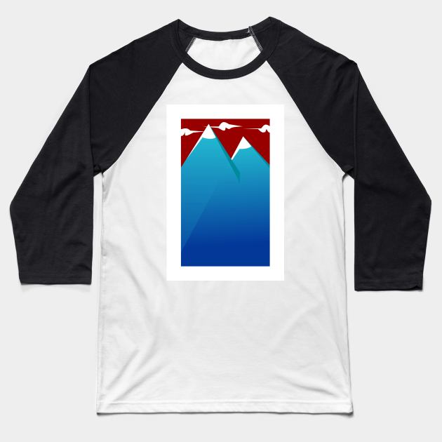 blue mountain Baseball T-Shirt by BLUESIDE